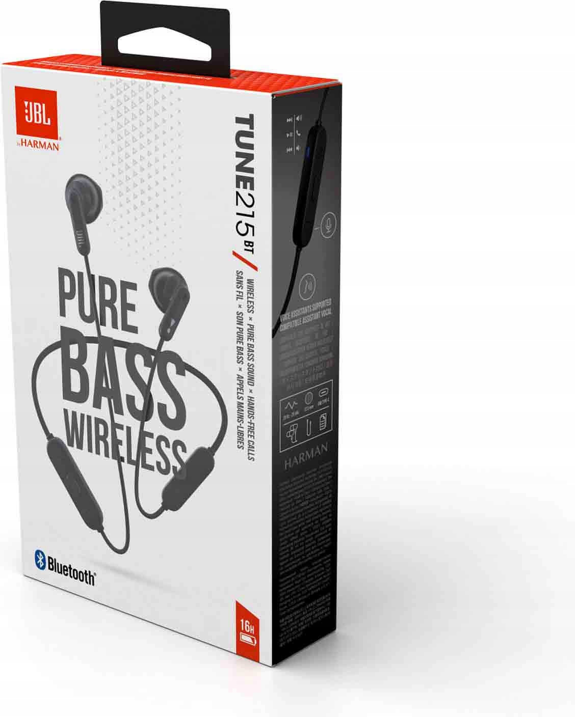 Słuchawki JBL Tune 215BT BLK - widok z kablem do ładowania