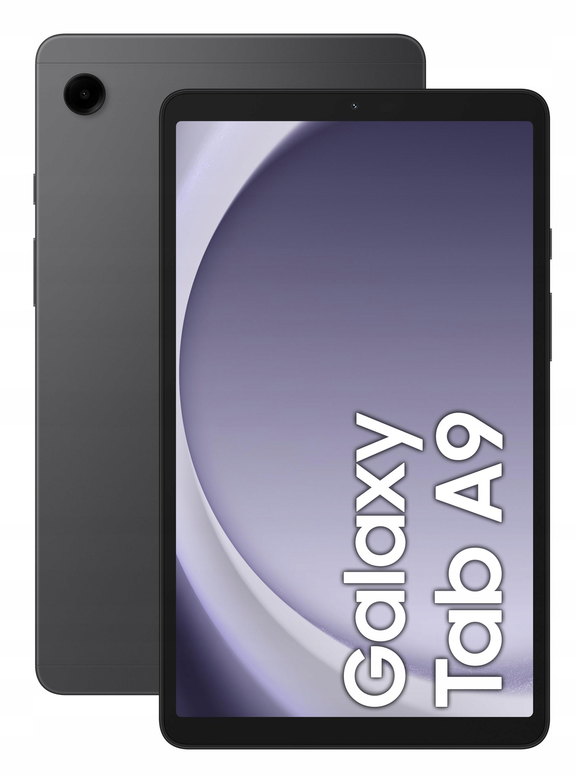 Tablet Samsung Galaxy Tab A9 - widok ogólny z przodu, ekran włączony