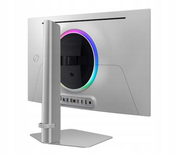 Monitor Samsung Odyssey G6 27 cali OLED - Widok z boku, demonstracja funkcji pivot i regulacji