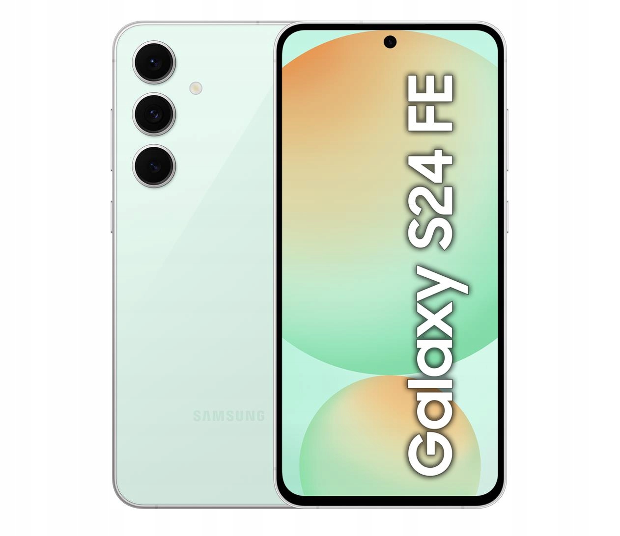 Samsung Galaxy S24 FE - widok z przodu z włączonym ekranem