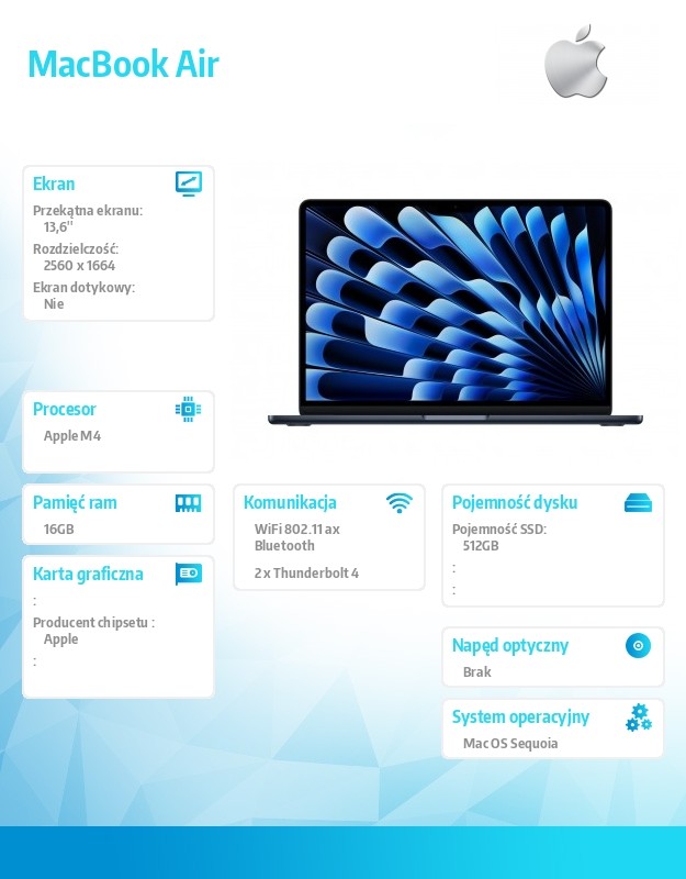 Wyświetlacz Liquid Retina MacBook Air M4