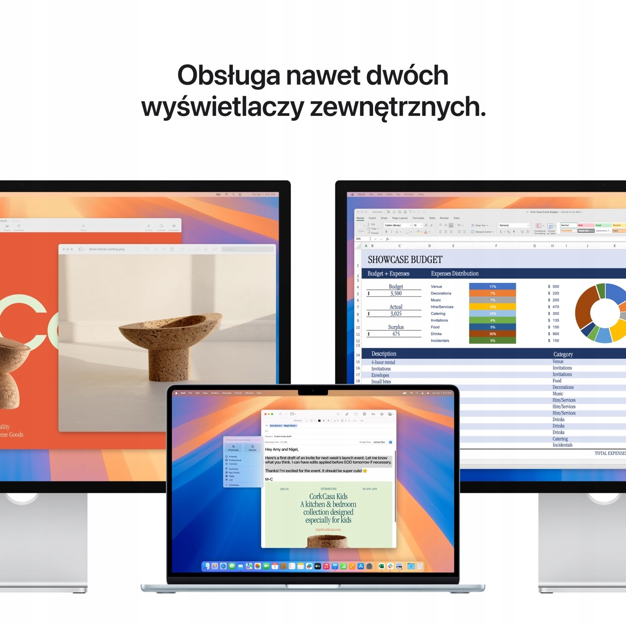Apple MacBook Air M4 - widok portów MagSafe i Thunderbolt